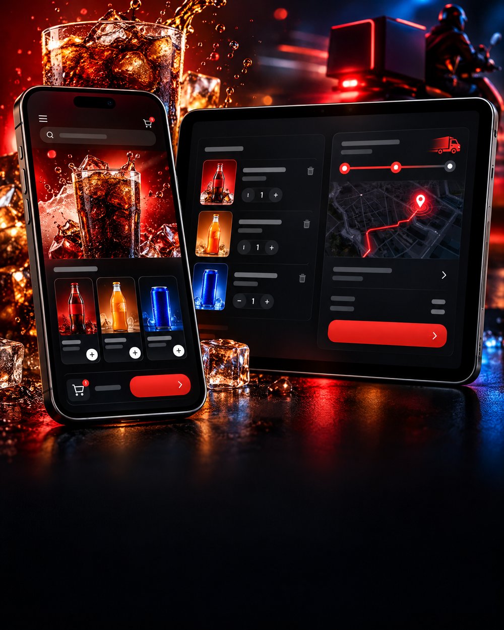 Mockup de Bebidas & pedidos em uma plataforma digital