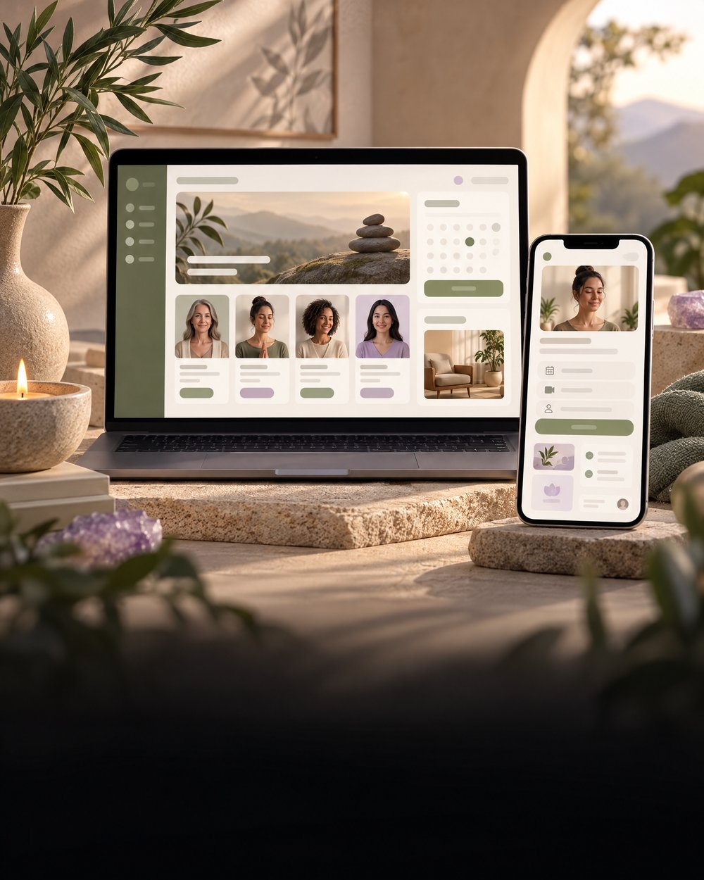 Mockup de Clínicas terapêuticas em uma plataforma digital