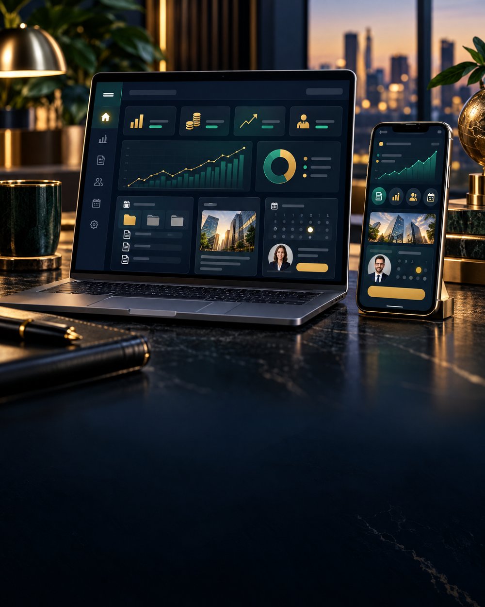 Mockup de Contabilidade consultiva em uma plataforma digital