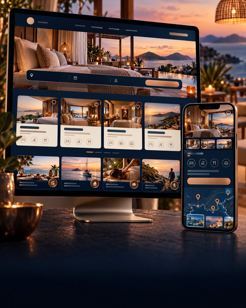 Mockup de Hotel & pousada em uma plataforma digital