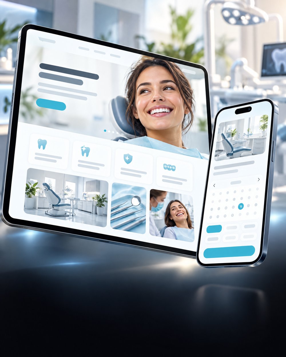 Mockup de Odontologia em uma plataforma digital